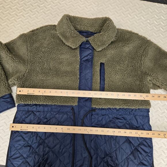 Everlane The Quilted Teddy Coat Womens XL Navy Blue Kalamata Green Mid Length - Picture 11 of 13